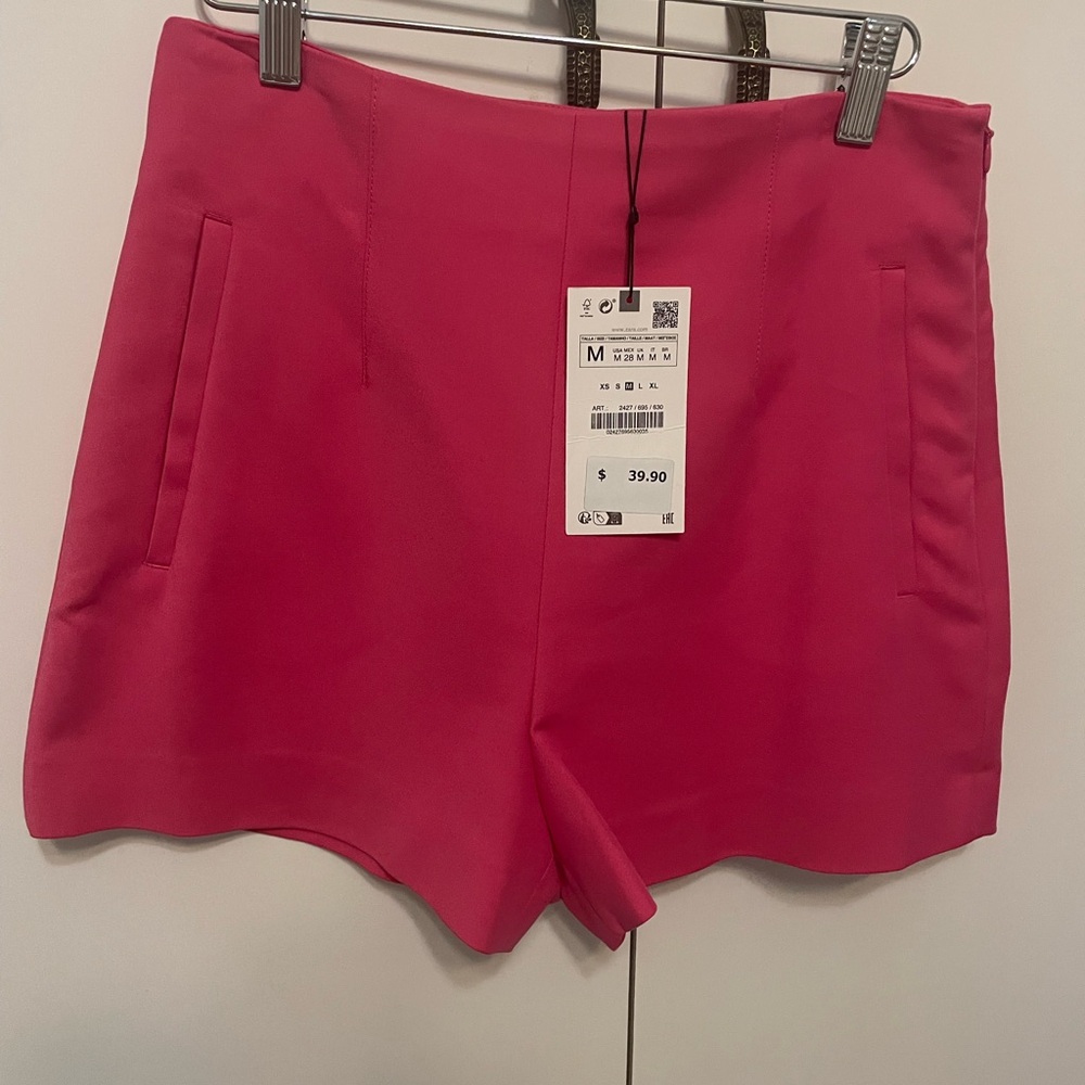Zara High Waist Pink Women's Shorts